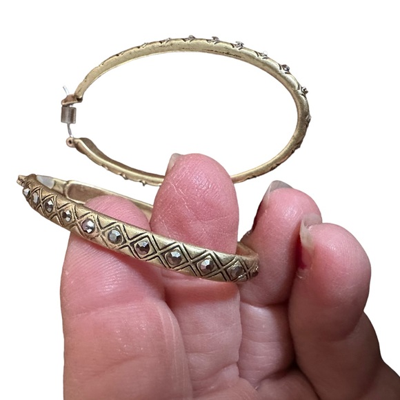 NWOT 1.5” hoops with studs - Picture 3 of 4